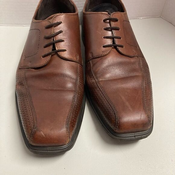 ECCO Men’s Dress Oxford Shoes tie closure light brown 1” heel size 10-10.5/44 - Picture 11 of 13